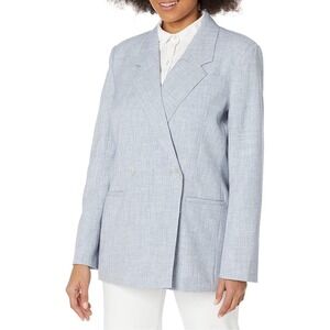 Steve Madden Landon Oversized Double Breasted Women's Blazer‎ Jacket M Blue